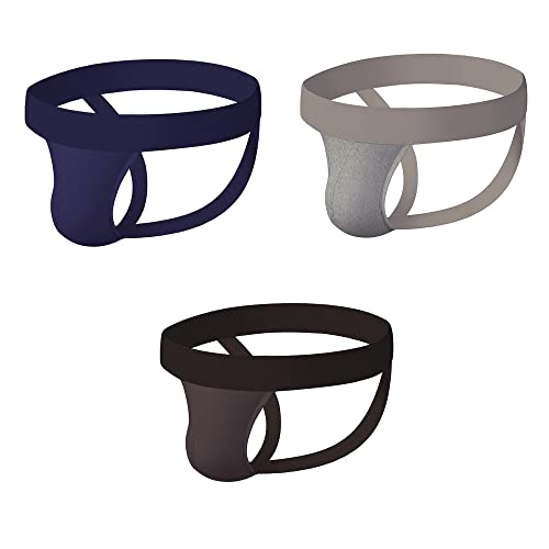 BaronHong Herren Athletic Supporter Performance Jockstrap Elastischer Bund Einfarbige Unterwäsche (3er-Pack (B), L) von BaronHong