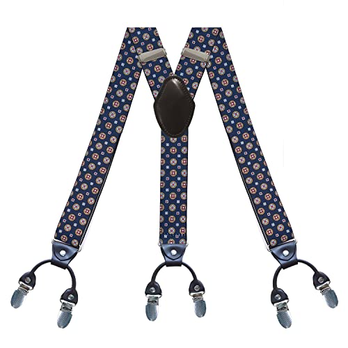 BaronHong Hosenträger für Herren, 6 Clips, Y-Form, strapazierfähig, mit 1,4-Zoll-Hosenträgern, elastischen Trägern, Geschenkbox-Paket (17, M) von BaronHong