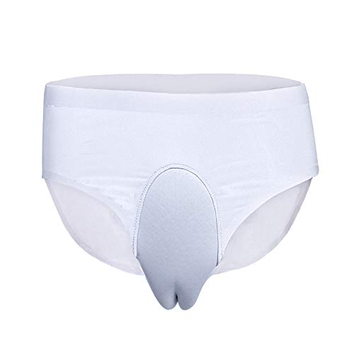 BaronHong Ice Silk Breathable Camel Toe versteckt Gaff Panty Shaping Brief für Crossdresser Transgender (weiß, L) von BaronHong