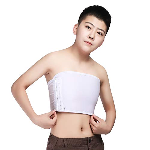 BaronHong IceSilk Strapless Brustbinder Unterwäsche für Trans Lesbian Tomboy (weiß, 2XL) von BaronHong