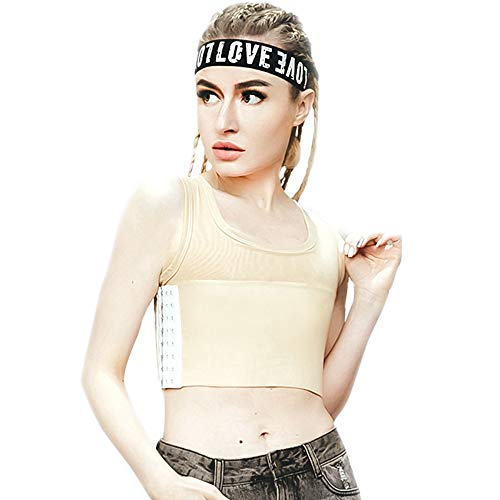 BaronHong Mesh Chest Binder 3 Hakenreihen Strong Elastic Band für Tomboy Trans Lesbian (weiß, S) von BaronHong