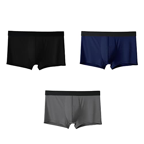BaronHong Mesh-Unterwäsche für Männer, Eisseide, atmungsaktiv, Mesh-Boxershorts, dünne Badehose, weiche, sexy Unterhose (3er-Pack (B), XL) von BaronHong