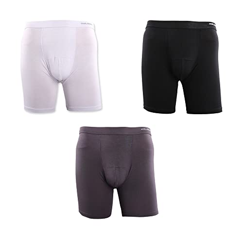 BaronHong Performance Boxershorts für Herren, 22,9 cm, sportliche Sportunterwäsche, langes Bein, kühl trocken (3er-Pack (A), 7XL) von BaronHong