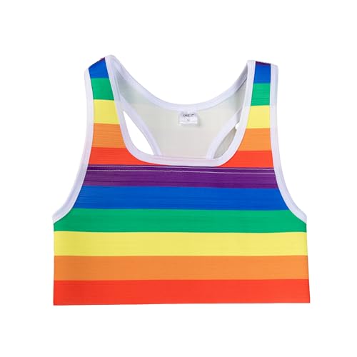 BaronHong Rainbow Chest Binder Binder Trans Transgender FTM Tomboy Breast Binder BHs für Frauen Pullover On (Pullover, M) von BaronHong