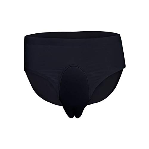 BaronHong Seide Atmungsaktive Camel Toe Hideaway Gaff Höschen Shaping Brief für Crossdresser Transgender (schwarz, XL) von BaronHong