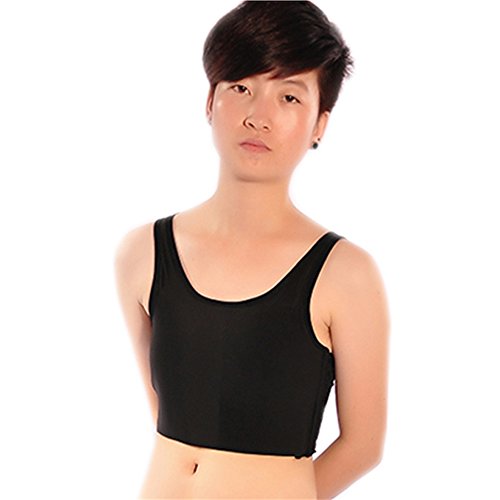 BaronHong Sommer IceSilk Brust Binder Korsett kurz Tank Top für Tomboy Trans Lesben (schwarz, S) von BaronHong