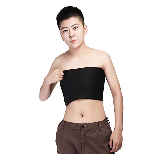 BaronHong Strapless Brustbinder Unterwäsche für Tomboy Trans Lesbian (schwarz, L) von BaronHong