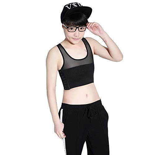 BaronHong Strong Compression 3 Hakenreihen Breathable Chest Binder für Tomboy Trans Lesbian (schwarz, XS) von BaronHong