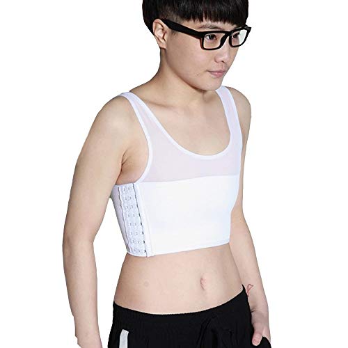 BaronHong Strong Compression 3 Hakenreihen Breathable Chest Binder für Tomboy Trans Lesbian (weiß, XS) von BaronHong