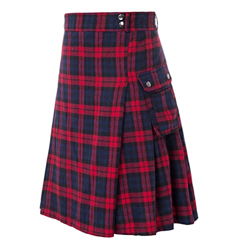 BaronHong Tartan Utility Kilts für Herren Kilt erhältlich in verschiedenen schottischen Tartans (rot2,5XL) von BaronHong