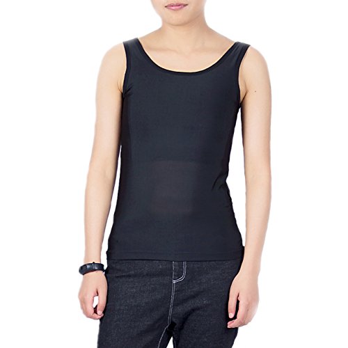 BaronHong Tomboy 4 Reihen Haken Chest Binder Solid Color Weste Sommer Cool Tank Top (schwarz, XXXL) von BaronHong