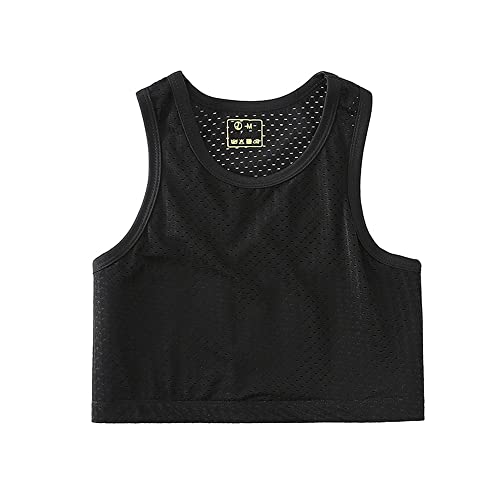 BaronHong Tomboy Atmungsaktives Mesh Robuster Stretchy Pullover Chest Binder Maskulines Tank Top (schwarz,4XL) von BaronHong