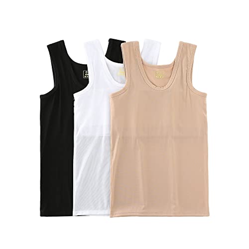 BaronHong Tomboy Chest Binder IceSilk Pullover Maskulines langes Tanktop atmungsaktiv robust dehnbar (3er-Pack, M) von BaronHong