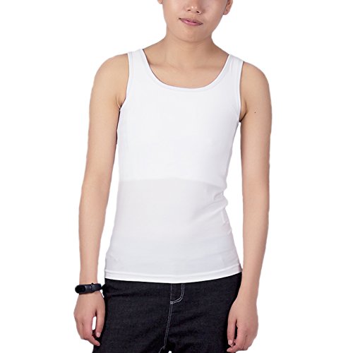 BaronHong Tomboy Chest Binder Solid Color Weste Sommer Cool Tank Top (weiß, L) von BaronHong