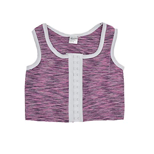 BaronHong Tomboy Trans Lesbian Cotton Mitte halbe Länge Brustbinder (dunkelviolett, 4XL) von BaronHong