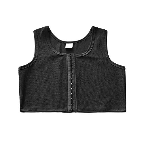 BaronHong Tomboy Trans Lesbian Mesh - Mittlerer Haken - Atmungsaktiver Brustbinder (schwarz, 6XL) von BaronHong