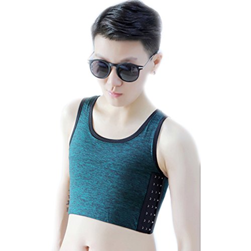 BaronHong Tomboy Trans Lesbische Baumwolle Brust Binder Plus Size Short Tank Top mit stärkerem Gummiband (ArmyGreen, 6XL) von BaronHong