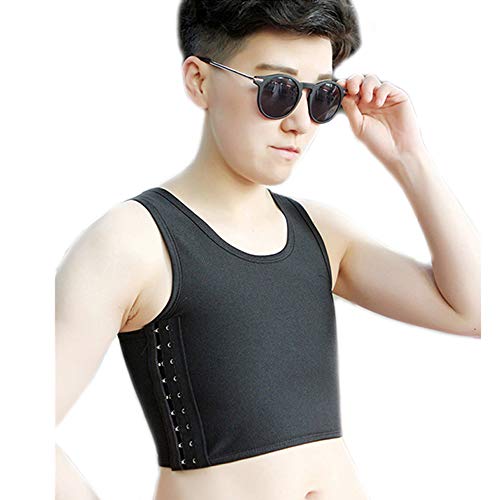 BaronHong Bunte Double Layer Mesh Brustbinder für Tomboy Trans Lesbian (schwarz, 5XL) von BaronHong