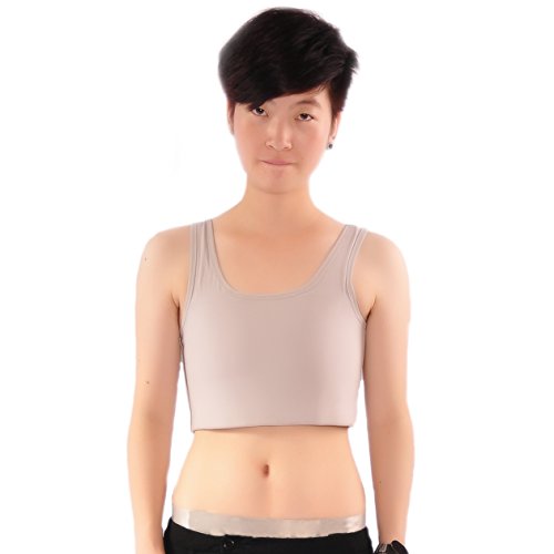 BaronHong Trans Lesbian Tomboy Gummiband Baumwolle Unterwäsche Brust Binder Tank Top (grau, S) von BaronHong