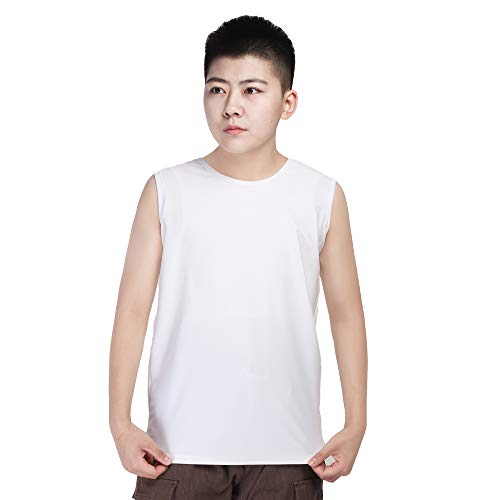 BaronHong Wide Shouldered Cotton Oberbekleidung Chest Binder Tank Top für Tomboy Trans Lesbian (weiß, 2XL) von BaronHong