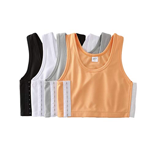 Brustbinder, atmungsaktives Netzgewebe, elastische Shapewear für Tomboy Trans Lesben, 4er-Pack, 4X-Large Petite von BaronHong