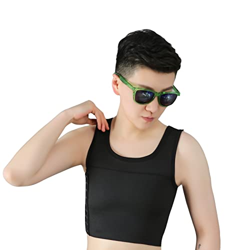 Brustbinder 20CM Super Elastic Band Tank Top Shapewear für Tomboy Trans Lesbian (schwarz, L) von BaronHong