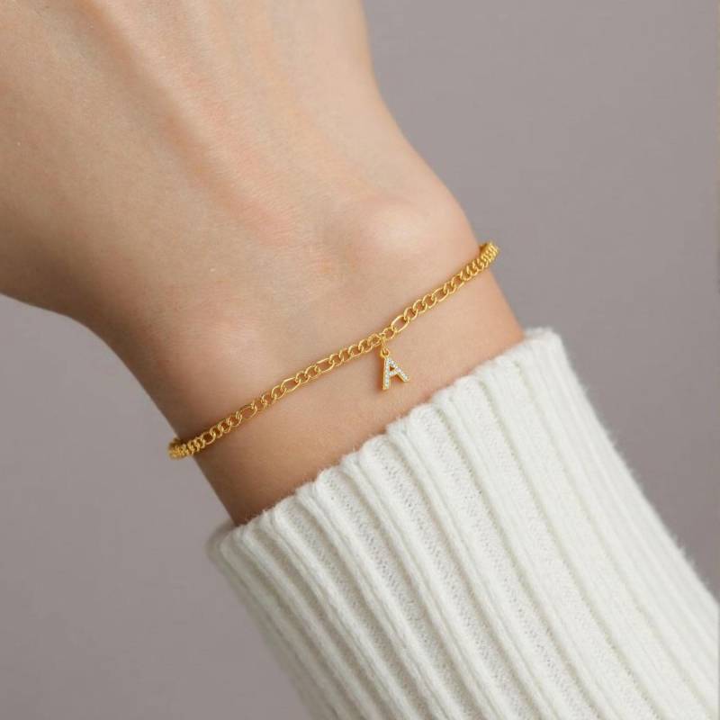 Initial Letter Bracelet, Bridesmaid Custom Couple Bracelets, Family Christmas Gift, Inlaid Diamond Letter Bracelet Initial Letter Bracelet, Bridesmaid Custom Couple Bracelets, Family Christmas Gift, Inlaid Diamond Letter Bracelet von BaronshopStudio