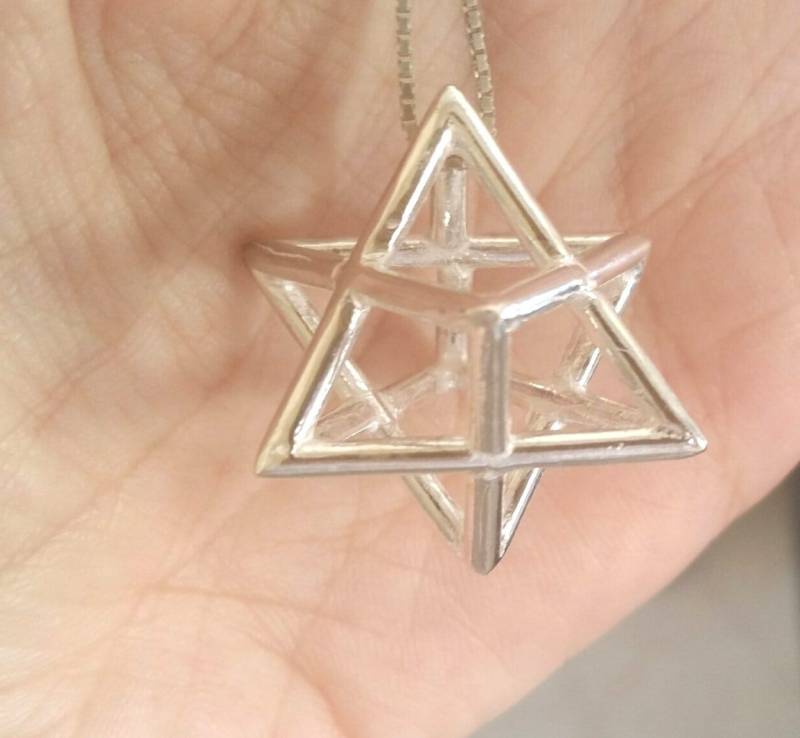 Großer Sterling Silber Merkaba Anhänger Heilige Geometrie Halskette Großer Sterling Silber Merkaba Anhänger Heilige Geometrie Halskette von BarrDesigns