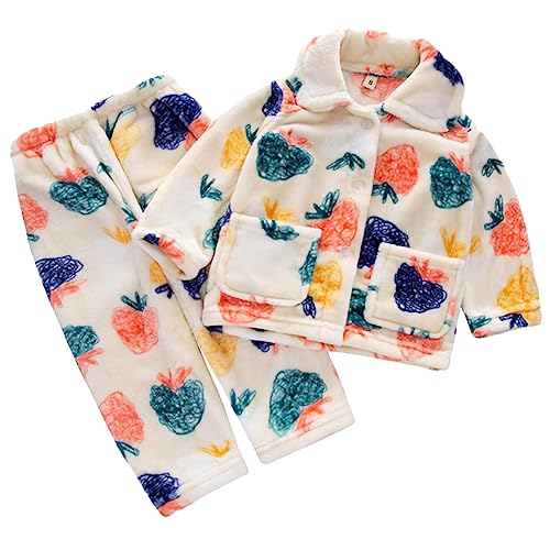 Barrageon Baby Hauskleidung 0-12T Kinder Schlafanzüge Säugling Pyjama Kleinkind Heimanzug Flanell Mädchen Unisex Junge Nachtwäsche (Weiß-20) von Barrageon