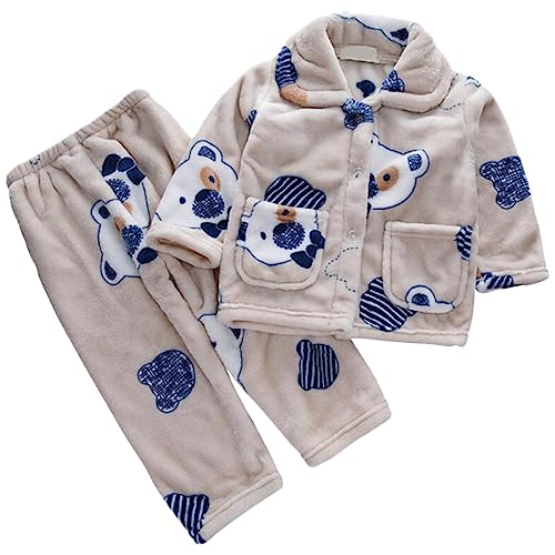 Barrageon Baby Hauskleidung 0-12T Kinder Schlafanzüge Säugling Pyjama Kleinkind Heimanzug Mädchen Flanell Junge Nachtwäsche (Aprikose-20) von Barrageon