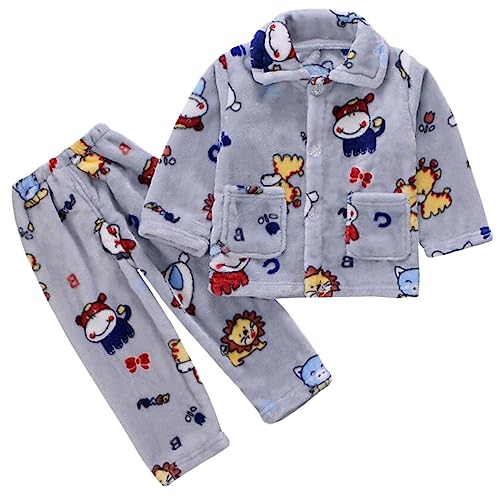 Barrageon Baby Hauskleidung 0-12T Kleinkind Unisex Flanell Heimanzug Kinder Schlafanzüge Säugling Pyjama Junge Nachtwäsche Mädchen (Grau-20) von Barrageon