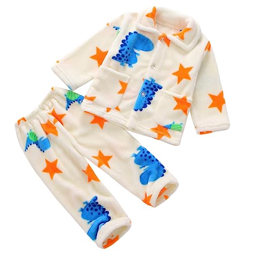 Barrageon Baby Hauskleidung 0-12T Säugling Flanell Pyjama Junge Nachtwäsche Kleinkind Heimanzug Kinder Schlafanzüge Unisex Mädchen (Weiß-20) von Barrageon