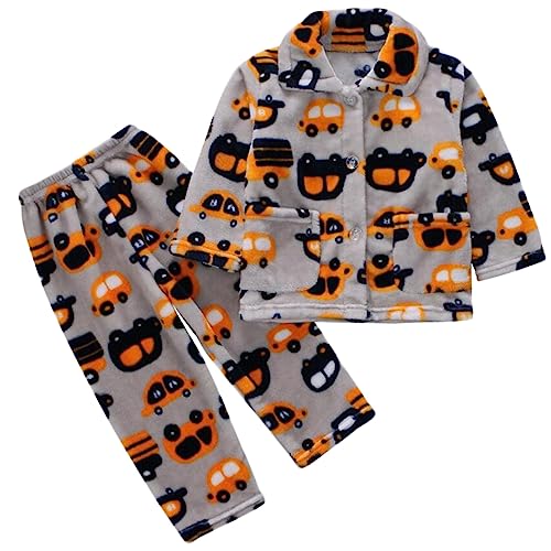 Barrageon Baby Hauskleidung 0-12T Säugling Pyjama Kleinkind Flanell Heimanzug Junge Nachtwäsche Kinder Schlafanzüge Unisex Mädchen (Orange-6) von Barrageon