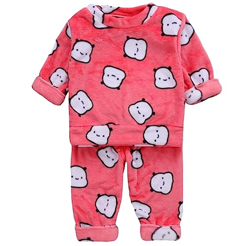 Barrageon Baby Hauskleidung 0-5T Junge Flanell Nachtwäsche Kinder Schlafanzüge Säugling Pyjama Kleinkind Heimanzug Unisex Mädchen (Rot-100) von Barrageon