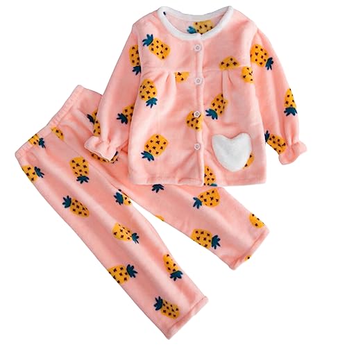 Barrageon Baby Hauskleidung 2-12T Kinder Schlafanzüge Junge Nachtwäsche Säugling Pyjama Kleinkind Flanell Heimanzug Unisex Mädchen (Rosa-150) von Barrageon
