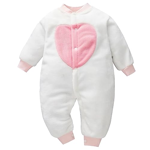 Barrageon Baby Strampler 0-2T Neugeborene Footed Overall Säugling Jumpsuit Kleinkind Spielanzug Nachthemd Unisex Junge Mädchen (Weiß-80) von Barrageon