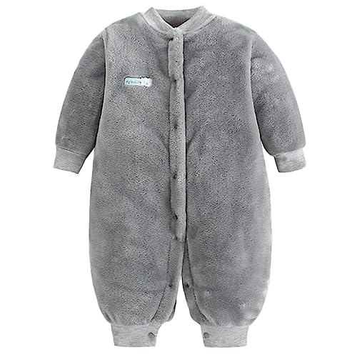 Barrageon Baby Strampler 0-2T Neugeborene Spielanzug Säugling Kleinkind Overall Footed Jumpsuit Kinder Pyjama Junge Mädchen Unisex (Grau-66) von Barrageon