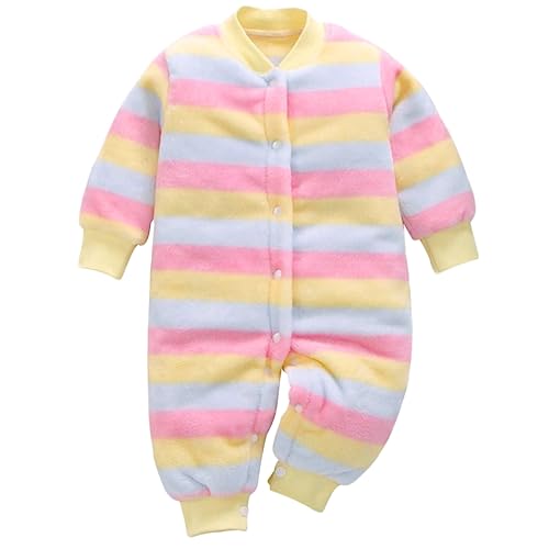 Barrageon Baby Strampler 0-2T Säugling Overall Neugeborene Jumpsuit Kleinkind Spielanzug Kinder Pyjama Unisex Junge Mädchen (Gelb-59) von Barrageon