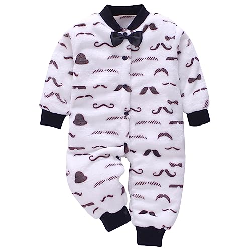Barrageon Baby Strampler 0-2T Säugling Spielanzug Footed Kleinkind Overall Jumpsuit Schlafanzug Neugeborene Unisex Junge Mädchen (Weiß-90) von Barrageon