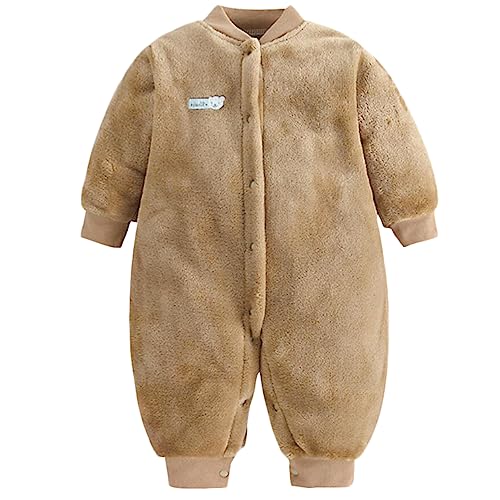 Barrageon Baby Strampler 0-2T Säugling Spielanzug Kleinkind Overall Neugeborene Footed Jumpsuit Schlafanzug Junge Mädchen Unisex (Braun-66) von Barrageon