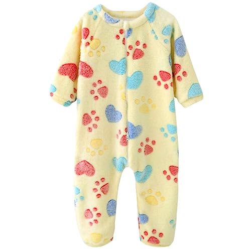 Barrageon Baby Strampler 1-3T Säugling Overall Footed Kleinkind Spielanzug Neugeborene Jumpsuit Nachtwäsche Unisex Junge Mädchen (Gelb-80) von Barrageon