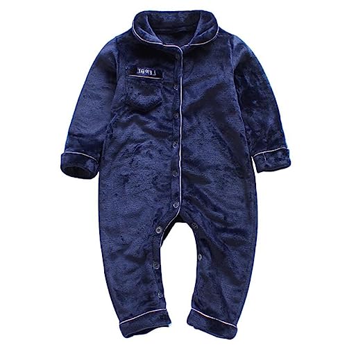 Barrageon Baby Strampler 1-8T Säugling Spielanzug Kleinkind Jumpsuit Neugeborene Overall Schlafanzug Junge Mädchen Unisex (Blau-110) von Barrageon