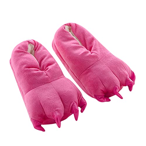 Barrageon Unisex Plüsch Hausschuhe Tier Pfote Pantoffel Kuscheltier Warme Cosplay Kostüme Party Kinder Herbst Winter Indoor Rosa 23-33 von Barrageon