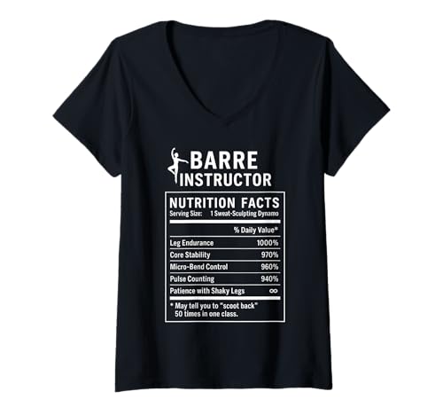 Damen Fakten zum Barre-Instruktor T-Shirt mit V-Ausschnitt von Barre Instructor Gifts & Apparel