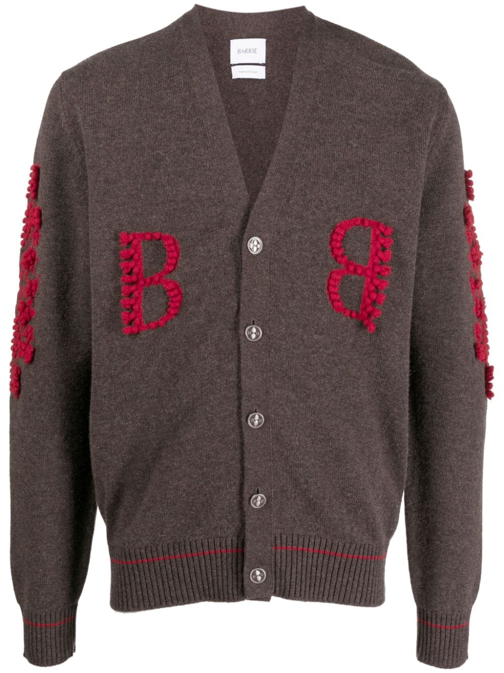 Barrie Kaschmircardigan mit 3D-Strickdetail - Braun von Barrie