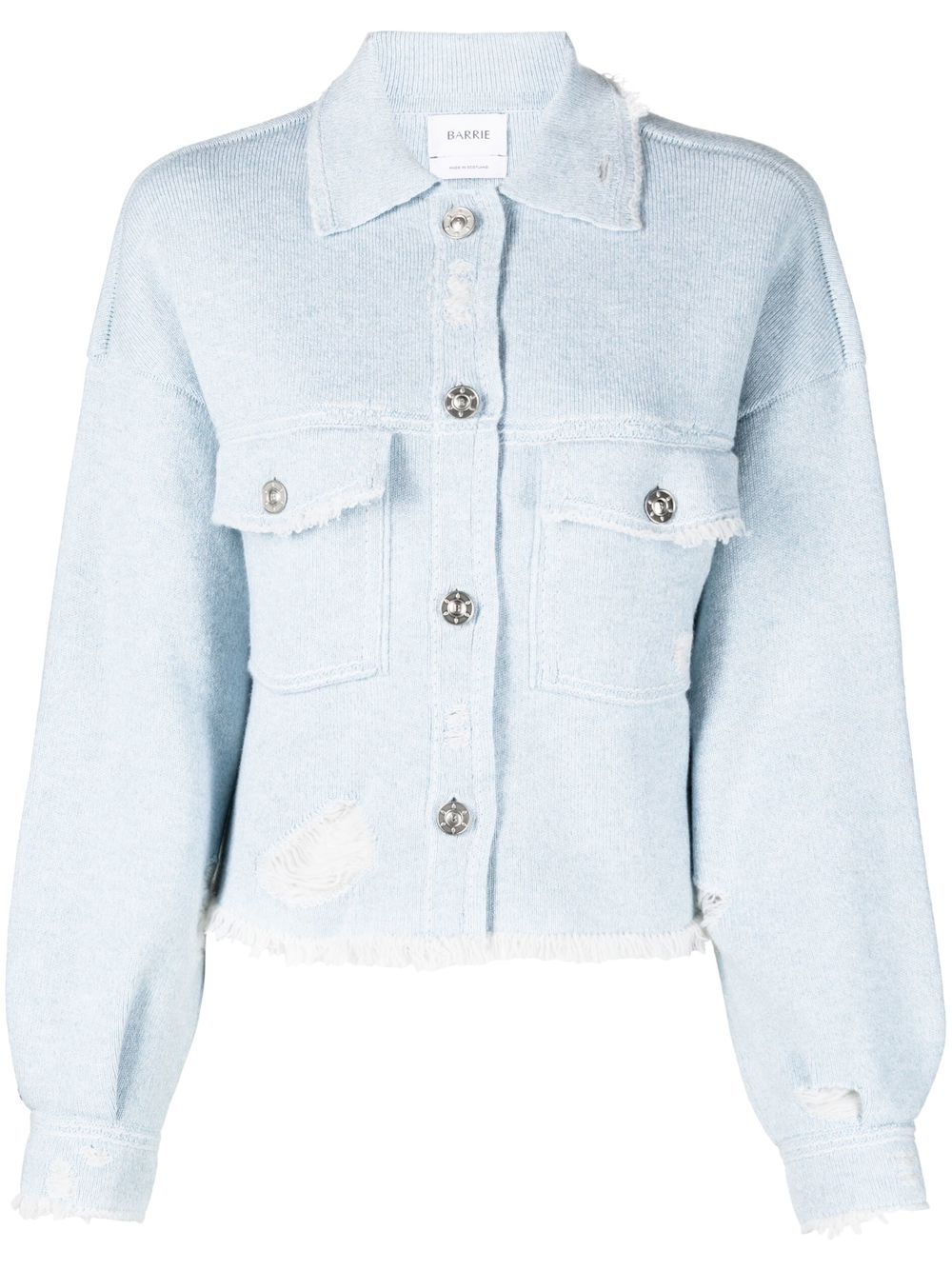 Barrie Jeansjacke mit Fransen - Blau von Barrie