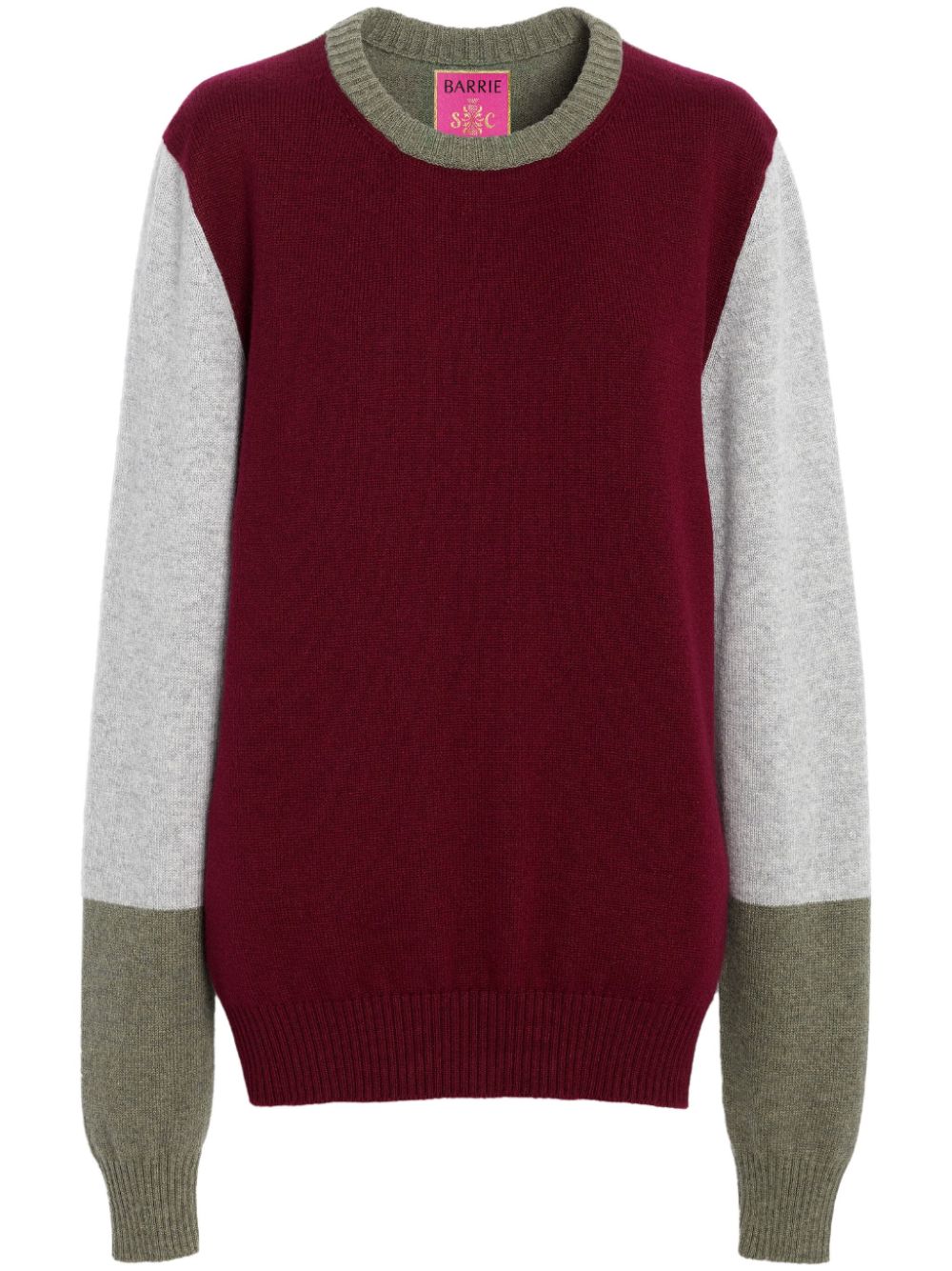 Barrie Kaschmirpullover in Colour-Block-Optik - Rot von Barrie