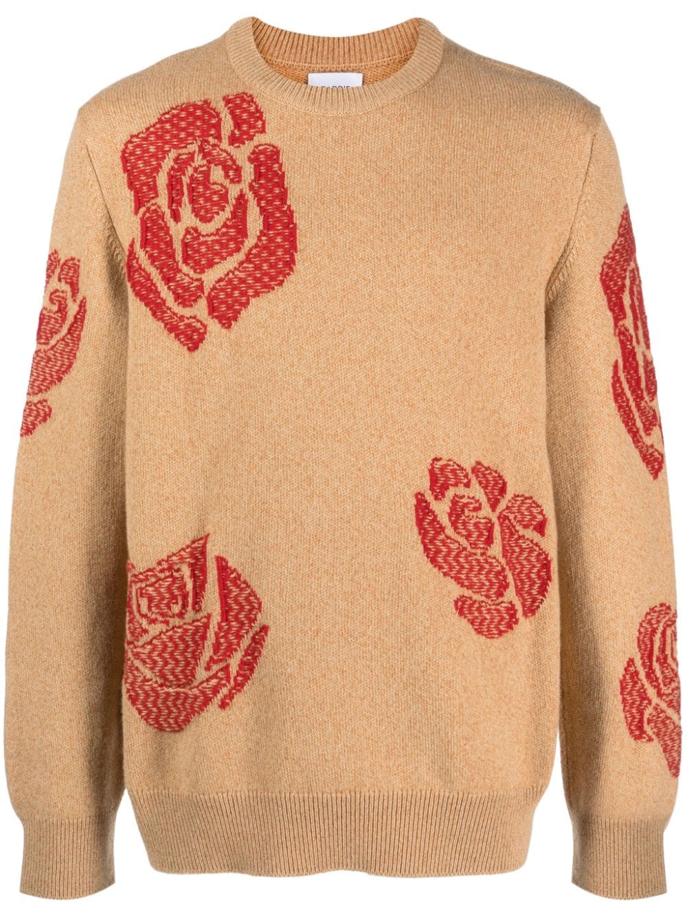 Barrie Kaschmirpullover mit Rosenmotiv - Braun von Barrie