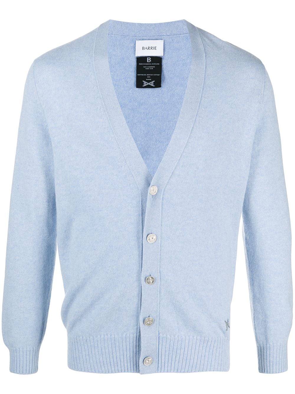 Barrie Kaschmircardigan mit Logo - Blau von Barrie