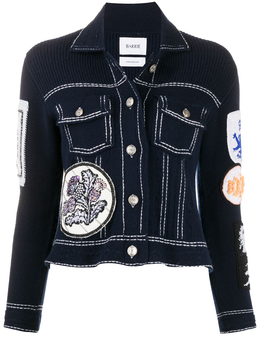 Barrie Cardigan mit Patches - Blau von Barrie